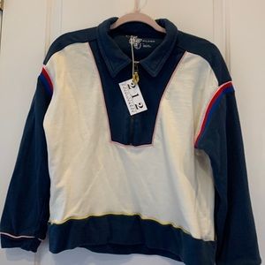 Pilcro Sweashirt - navy/cream - Large